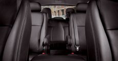 Sport interior shown in Black leather trim with walk-through access