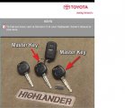 Toyota Highlander Club - Снова про ключи